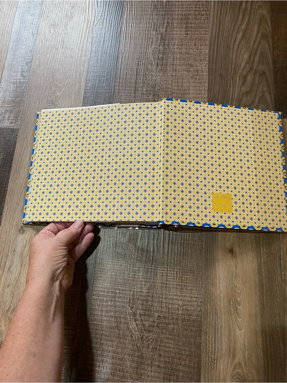 Vera Bradley Blue and Yellow Floral Photo Album with White Bow Accent